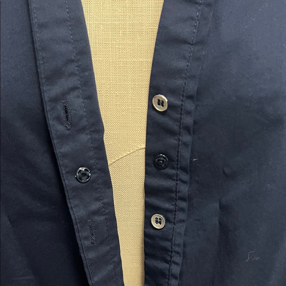 Navy Blue Women's Button-Up Shirt - Picture 4 of 5
